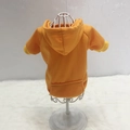 Yellow pet hoodie for dogs and cats with a kangaroo pocket and soft fleece lining - Orange