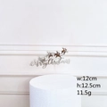 Silver Merry Christmas acrylic cake topper with dimensions 12cm width and 12.5cm height - Silver Elk / Silver