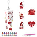 DIY Diamant Schilderij Windgong Set met Kabouters en Rooshart Valentijns Decoratie - Kabouter Roos Dessert Stijl