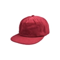 Flache Hip-Hop Baseballkappe aus dunkelrotem Cordstoff mit vertikaler Textur - Nur Mütze / Rot