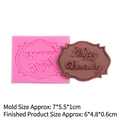 Pink silicone Happy Birthday mold for fondant cake decorating and DIY crafts - Style 5 / Pink
