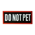 Dog vest patch with DO NOT PET text, black fabric with red border for service dogs - DO NOT PET (Red Border)