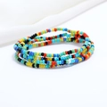 Detail of colorful bohemian double-layer waist beads for summer beach bikini fashion - 80cm / Multi-color/Bohemian Mixed