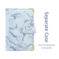 A6 Macaron binder cover in blue and white marble pattern with gold metal corners - Blue Marble With Corners (Cover Only)