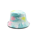 Reversible tie-dye bucket hat with blue, pink, and yellow ink splash street style print - One Size / Light Blue Tie-Dye Splash Style (03)