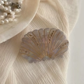Pince à cheveux coquillage en acétate avec strass et finition gris clair nacré - Gris N° 4 65 Cm