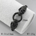 Gothic zwarte schedelsluiting voor DIY sieraden, 31x13mm met een 20mm ronde ring - Schedel Zwart (KLJ6330-Z)