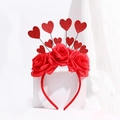 Cerchietto con rose rosse e cuori glitterati per festa di San Valentino - No. 2 Cerchietto Cuore e Rosa