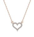 Elegant rose gold S925 silver necklace featuring a heart pendant with pavé set crystals - 925 Silver / Rose Gold