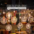 9-piece set of LED Christmas window suction lights with festive holiday character shapes - Christmas Star Ring 9-Piece Set / Battery Included