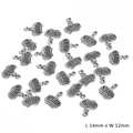 Antique silver crown charm for DIY jewelry making, size 14mm x 12mm for bracelets - Crown / 14x12mm