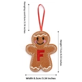 Decorazione natalizia in feltro a forma di pan di zenzero con lettera F rossa - 11x8,5 cm / Stile F