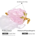 Pink transparent butterfly charm in 18k gold-plated stainless steel 18.35mm - Pink Translucent Grape Pendant (PJ91235D)