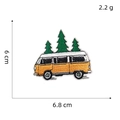 Embroidered van and pine trees patch with dimensions 6.8cm x 6cm for DIY apparel decor - Style 11/Van & Pine