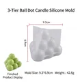 Moule en silicone pour bougie à bulles à trois niveaux avec dimensions et spécifications - Sphère à Bulles à Trois Niveaux