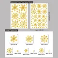 Golden Christmas snowflake window clings static stickers set in two 20x30cm sheets - Gold Snowflake