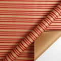 Vintage brown kraft gift wrapping paper with red horizontal stripes for Christmas - Red Stripes