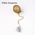 304 stainless steel gold tea infuser with natural white howlite stone pendant - Howlite (Gold)
