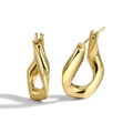 Orecchini geometrici minimalisti a forma di uovo in oro con design in metallo ritorto - Rame Placcato Oro Vero 18K / Oro