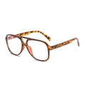 Oversized double bridge aviator eyeglasses in classic leopard tortoise print frame - Tortoise Frame Anti-Blue Light
