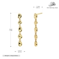 Vista detallada de pendientes de borla de plata esterlina S925 con medidas exactas - Plata 925 / Plata 925 chapada en oro amarillo