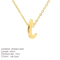 Minimalistische Halskette aus 14K vergoldetem Edelstahl mit kleinem t-Buchstaben - Buchstabe T / Gold