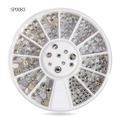 Wheel carousel with mixed sizes of clear AB rhinestones for nail art DIY decoration - Silver Clear Flatback Rhinestones (sp0083)