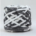 Ovillo de lana gruesa gris y blanca para proyectos de punto y ganchillo DIY - Gris Blanco Jaspeado (45)