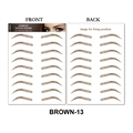 Waterproof 3D brown eyebrow tattoo stickers Model BROWN-13 with bionic hair-like texture - 13 (9 Pairs) / Brown