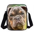 3D printed French Bulldog crossbody bag with adjustable black strap and white background - French Bulldog