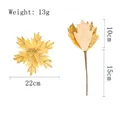 Sparkly gold artificial Christmas flower decoration with glitter finish for DIY wreaths - Gold