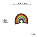 Rainbow embroidery patch 6x4.8cm multicolor DIY sew-on badge with black border - GZ-4677 (With Adhesive)