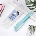 Mini fer à lisser portable vert menthe avec étui de rangement et double tension - Bleu