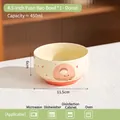 Cute cartoon donut ceramic rice bowl 4.5 inch 450ml microwave and oven safe tableware - Single Piece / Yellow - Donut Pattern