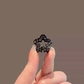 Mini black star-shaped hair claw clip with sparkling rhinestones for bangs styling - 23 Star Mini Hair Claw (Approx. 1.5CM)