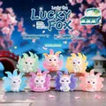 Figurines de renard à neuf queues Lucky Fox en plusieurs couleurs pour la décoration - Style de Renard à Neuf Queues Bonne Chance Toujours (-418) / Boîte de Set Complet (Set de 6) / Rose vif