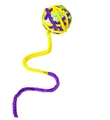 Pelota de lana de colores para gatos con cola larga amarilla y morada para interacción - Ovillo de lana / Púrpura Amarillo Verde