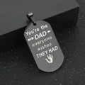 Matte black stainless steel dad military dog tag necklace with laser engraving - Pendant Only / Black