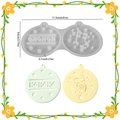 Silicone mold for Christmas star socks ornaments featuring HOHOHO and snowflake motifs - HOHOHO/Snowflake / 2-Cavity Christmas Sock Round Tag