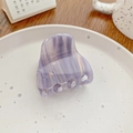 Elegant taro purple acetate hair claw with white marble texture and glossy finish - Striped Gold Purple