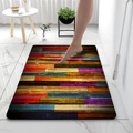 Absorbent diatom mud bath mat with colorful vintage wood grain pattern and non-slip surface - 40*60cm