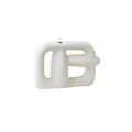 Modern abstract geometric ceramic vase in creamy white finish with matte texture - Cream