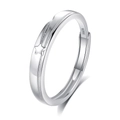 Minimalist S925 sterling silver ring featuring a dimensional star design with sleek finish - FDJZ-317-Men's