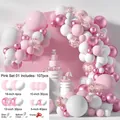 107pcs pink balloon arch kit with rose gold confetti and metallic finish for weddings - Pink Set 12