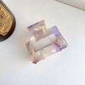 Square acetate hair claw clip with purple beige and gold marble pattern finish - 5.2cm / Dreamy Purple
