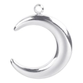 Colgante minimalista de luna creciente en acero de titanio pulido plateado para collar - Color Acero