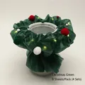 Christmas Green bouquet wrapping paper with warm LED light strings and plush pompoms - Christmas Green (4 Sets/Pack)