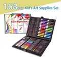 168-piece children art set in portable black case with pencils and crayons - 168 Pieces Set / Black