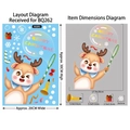 Adesivo natalizio con renna cartone animato layout 20x30cm per decorazioni feste - Renna di Natale