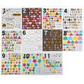 Set of 11 colorful DIY sticker sheets with hearts and stars for creative gift boxes - Bronzing Stickers